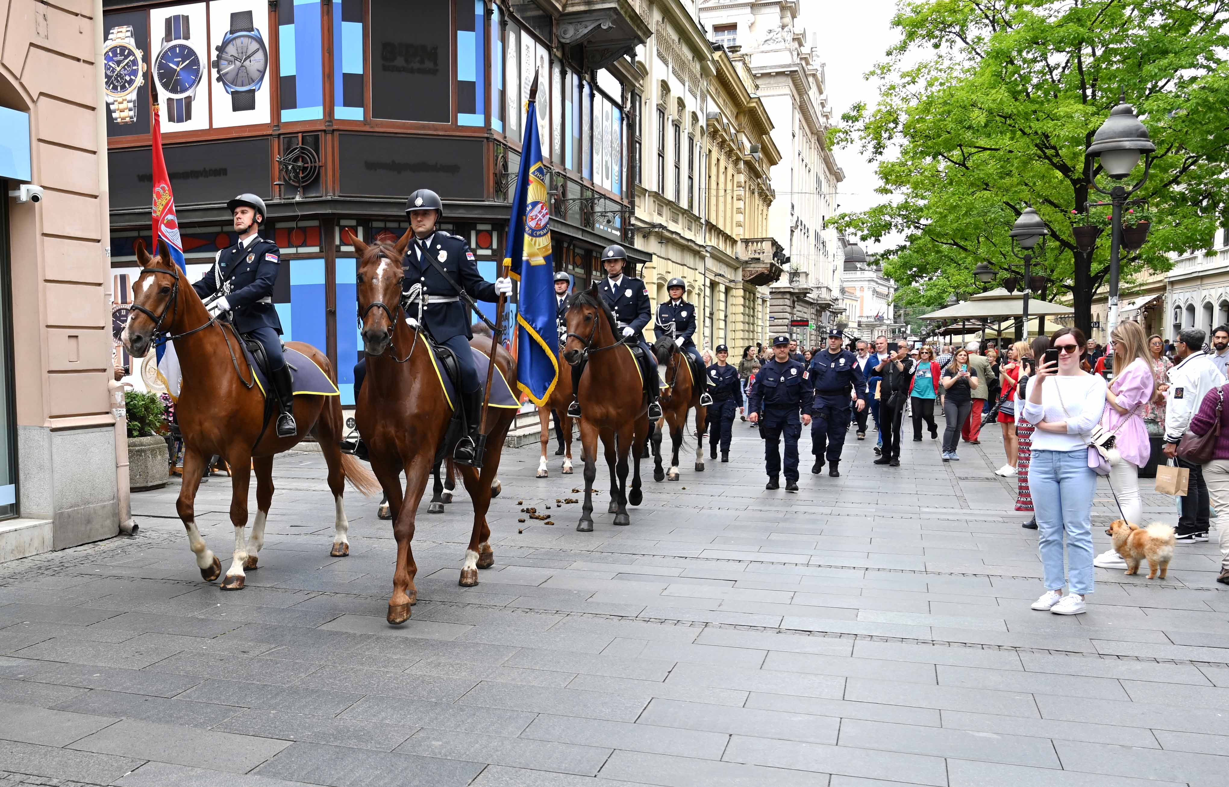 Pripadnici Čete konjanika Policijske brigade i Orkestra policije tradicionalnim defileom najavili proslavu Dana MUP-a i Dana policije